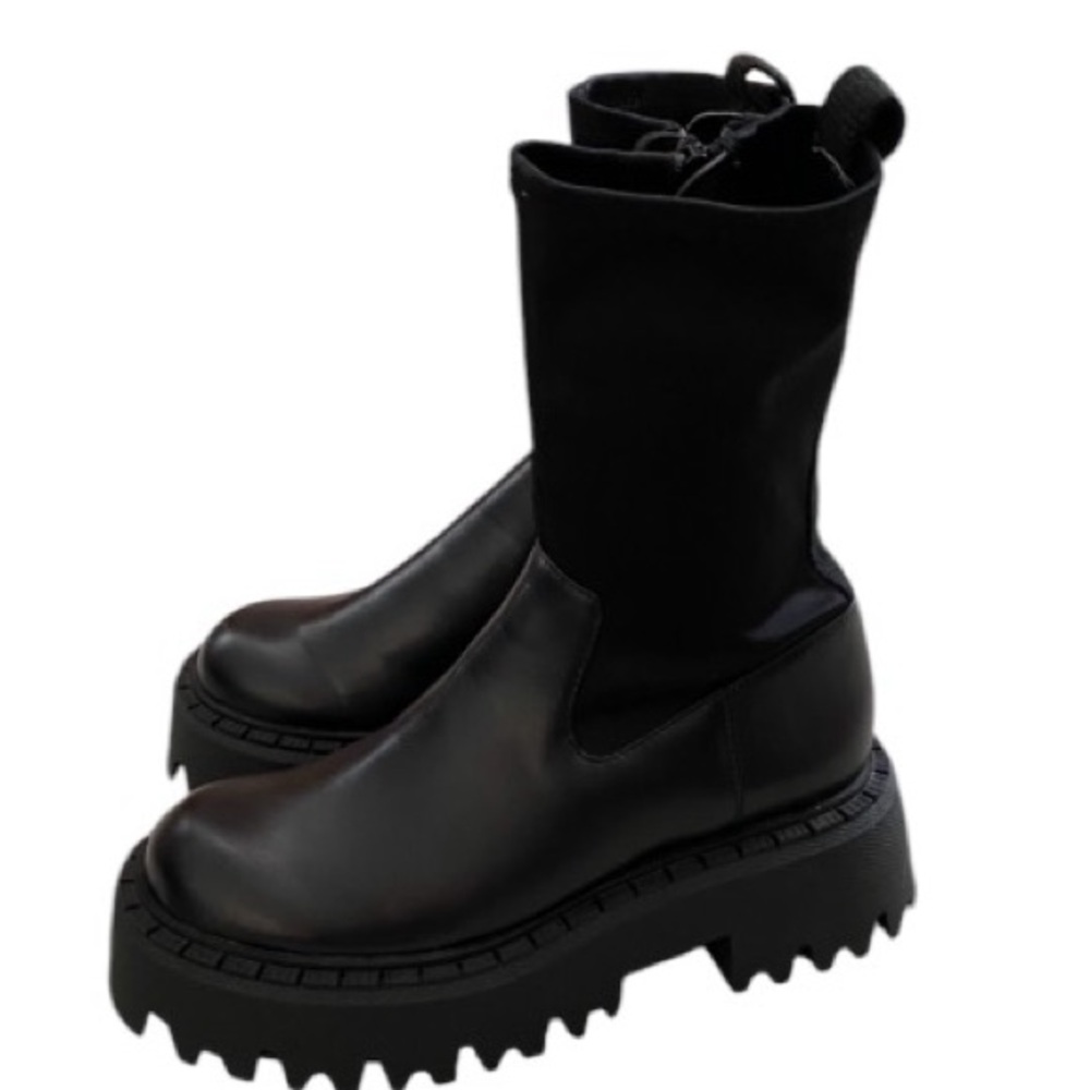 Zara sock style chunky ankle boots(36)NWOT